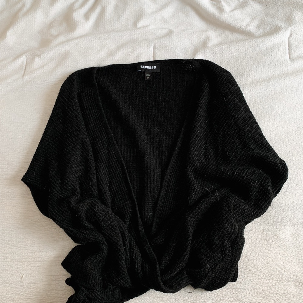 Express Women's Elegant Black V-Neck Sweater
